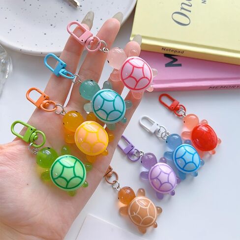 Cute Luminous Turtle Pendant Keychain Resin Colorful Glow-in-the-dark Keyring Backpack Hanging Charms in Saudi Arabia
