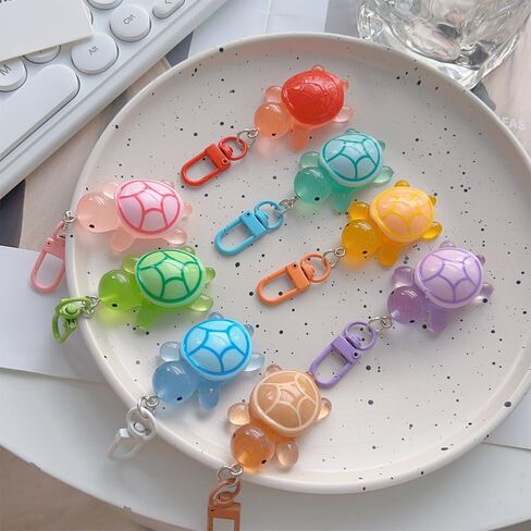Cute Luminous Turtle Pendant Keychain Resin Colorful Glow-in-the-dark Keyring Backpack Hanging Charms in Saudi Arabia