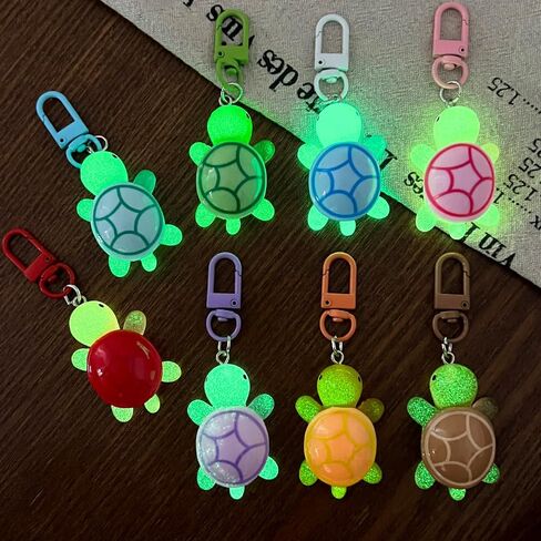 Cute Luminous Turtle Pendant Keychain Resin Colorful Glow-in-the-dark Keyring Backpack Hanging Charms in Saudi Arabia