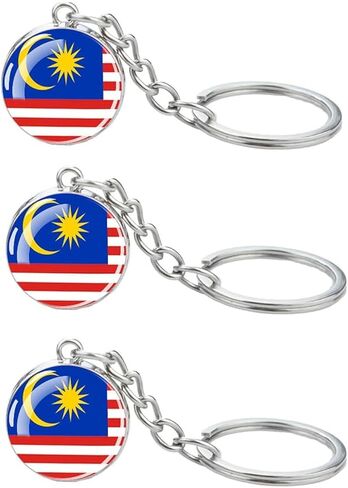 3 Pcs Malaysia Flag Key Chain,Cool Keychain for Car Keys, Stainless Steel Keyrings & Keychains,Used for Home Decoration, Jewelry Hanging Decorations. in Saudi Arabia