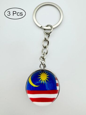 3 Pcs Malaysia Flag Key Chain,Cool Keychain for Car Keys, Stainless Steel Keyrings & Keychains,Used for Home Decoration, Jewelry Hanging Decorations. in Saudi Arabia