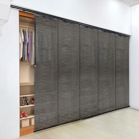 Dusky Filigiree 5-Panel Single Rail Black Panel Track Extendable 58"-110" W x 116" H, Panel Width 23.5" in Saudi Arabia