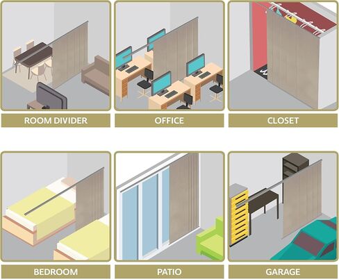 Dusky Filigiree 5-Panel Single Rail Black Panel Track Extendable 58"-110" W x 116" H, Panel Width 23.5" in Saudi Arabia