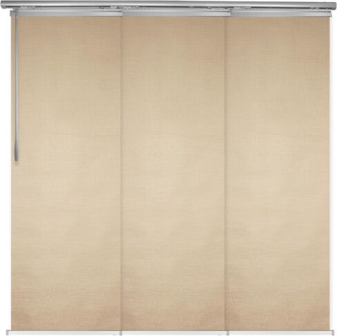 Flax Gold 3-Panel Single Rail Panel Track Extendable 36"-66" W x 94" H, Panel Width 23.5" in Saudi Arabia