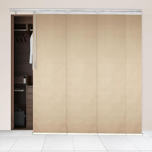 Flax Gold 4-Panel Single Rail White Panel Track Extendable 48"-88" W x 116" H, Panel Width 23.5" in Saudi Arabia