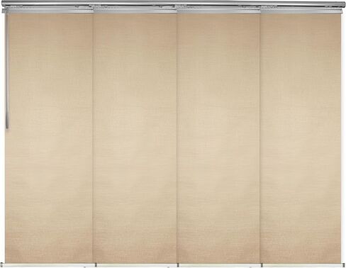 Flax Gold 4-Panel Single Rail White Panel Track Extendable 48"-88" W x 116" H, Panel Width 23.5" in Saudi Arabia