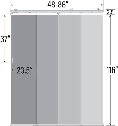 Flax Gold 4-Panel Single Rail White Panel Track Extendable 48"-88" W x 116" H, Panel Width 23.5" in Saudi Arabia