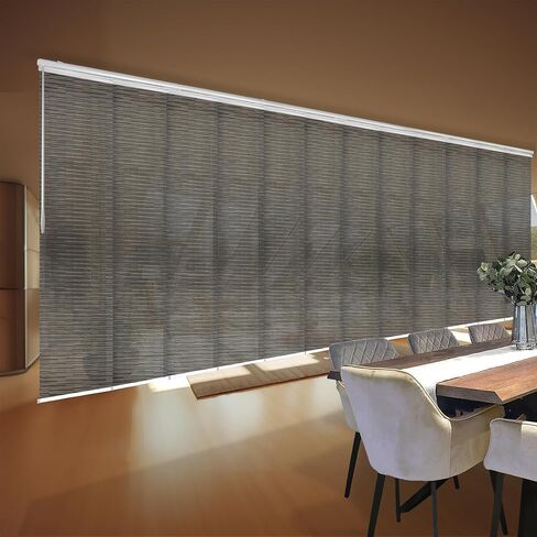 Dusky Filigiree 12-Panel Double Rail White Panel Track Extendable 140"-260" W x 116" H, Panel Width 23.5" in Saudi Arabia