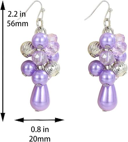 Colorful Lightweight Dainty Cluster Dangle Earrings for Women Trendy Statement Elegant Sparkly Drop Earrings Boho Fancy Teardrop Long Dangly Earrings for Women Wedding Bride Earrings Jewelry Gift in Saudi Arabia