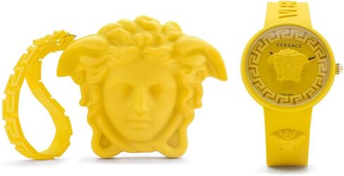 Versace Medusa Pop Collection Luxury Womens Watch Timepieces with a Yellow Strap, Case and Dial in Saudi Arabia
