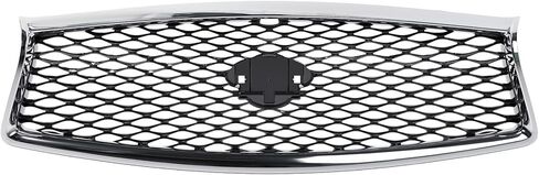 PartsFlow Front Bumper Upper Grill For 2018-2023 Infiniti Q50 Sedan Black With Chrome Trim Grille W/o Camera W/o Sensor Holes IN1200137 in Saudi Arabia