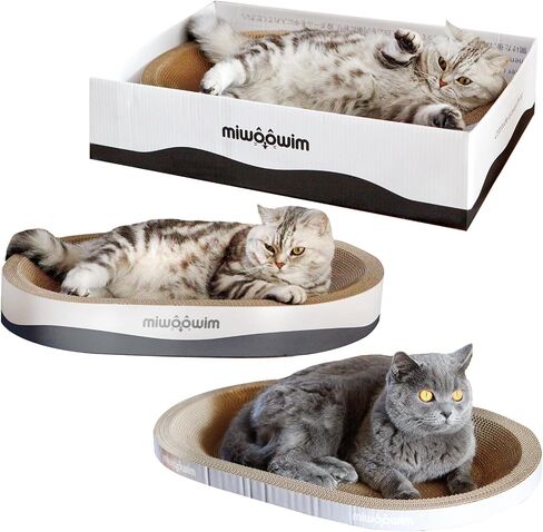 miwoowim 3-Piece Cat Scratcher Set, Oval Bowl Nest for Indoor Cats in Kuwait