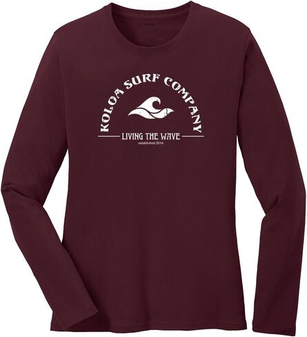 تي شيرت Koloa Surf Co. للسيدات من القطن بأكمام طويلة من Living The Wave بمقاسات XS-4XL in Saudi Arabia