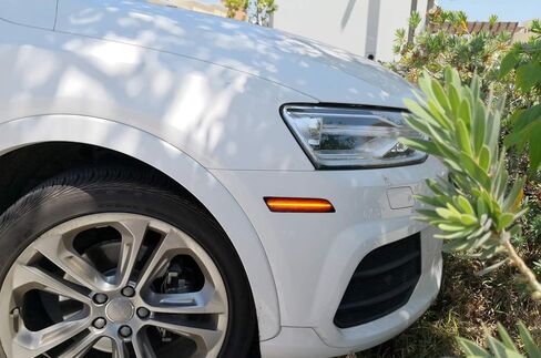 iJDMTOY عدسة مدخنة كهرمانية كاملة LED مجموعة إضاءة جانبية متوافقة مع 2015-2018 Audi Q3، مدعومة بـ 40-SMD LED، استبدل مصابيح العلامات الجانبية الأمامية OEM in Saudi Arabia