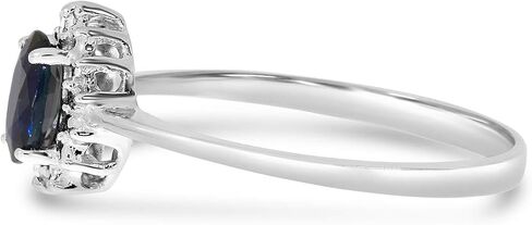 10k White Gold Oval Sapphire And Diamond Ring in Saudi Arabia