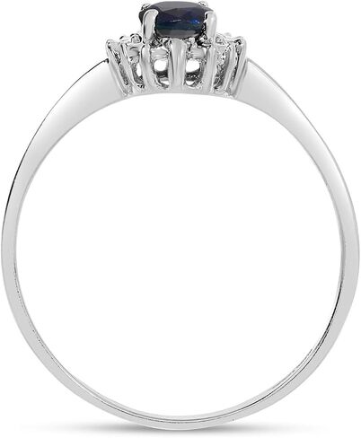10k White Gold Oval Sapphire And Diamond Ring in Saudi Arabia