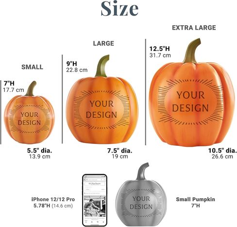 Let's Make Memories Personalized Light-Up Wedding Pumpkin - for Newlyweds, for Couples, for Anniversary - Fall Wedding Decor Centerpiece - Laser-Engraved Resin - Festive Romance - Cream - X-Large in Saudi Arabia