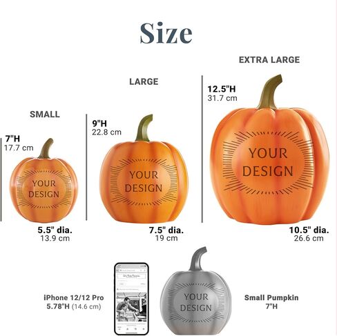 Let's Make Memories Personalized Light-Up Wedding Pumpkin - for Newlyweds, for Couples, for Anniversary - Fall Wedding Decor Centerpiece - Laser-Engraved Resin - Festive Romance - Cream - X-Large in Saudi Arabia