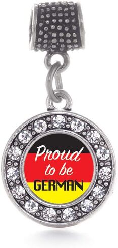 Inspired Silver - Silver Circle Charm for Bracelet with Cubic Zirconia Jewelry in Saudi Arabia