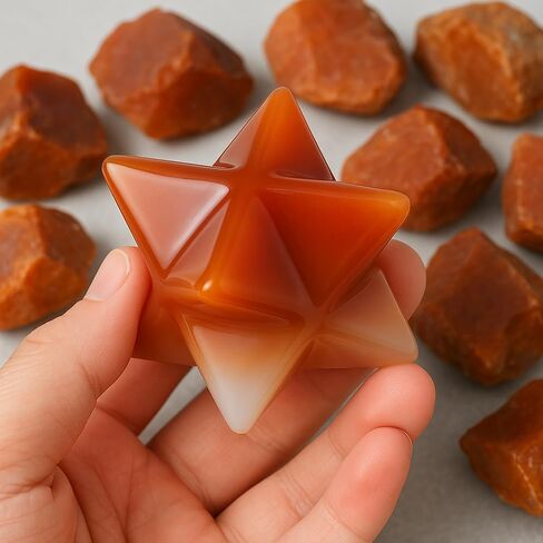 Rainbow Fluorite Crystal Merkaba Stars Hand Carved Gemstones Therapy for Reiki Spiritual Energy Gifts (Rainbow Fluorite) in Kuwait