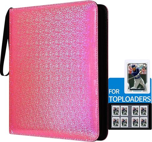 Card Binder for Toploaders,Portable 4 Pockets Trading Card Holder Ablums for Sports, Trading, and Gaming Cards Black in Kuwait