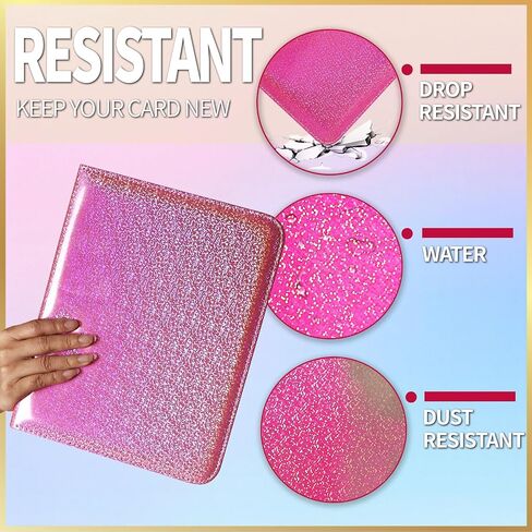 Card Binder for Toploaders,Portable 4 Pockets Trading Card Holder Ablums for Sports, Trading, and Gaming Cards Black in Kuwait