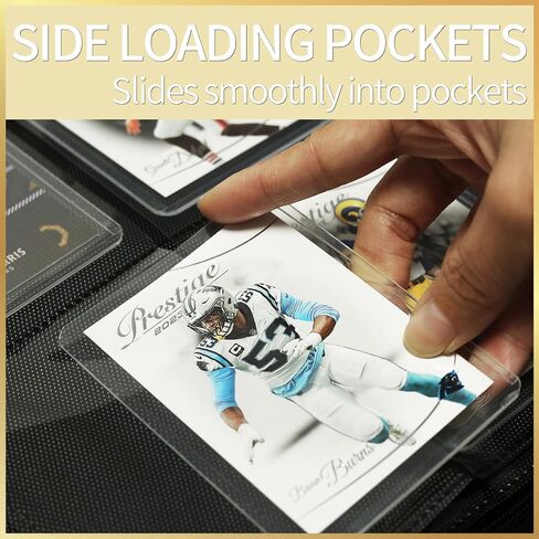 Card Binder for Toploaders,Portable 4 Pockets Trading Card Holder Ablums for Sports, Trading, and Gaming Cards Black in Kuwait