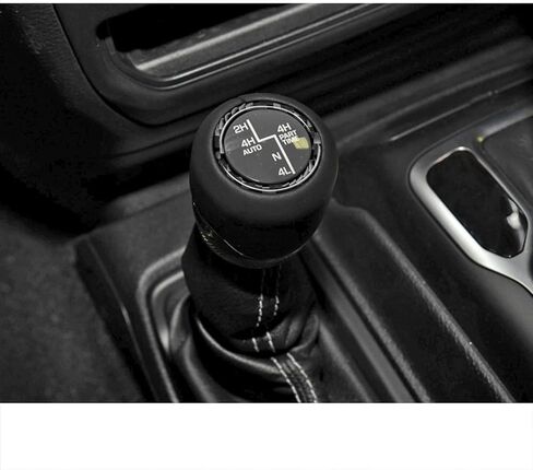 RUIANTE متوافق مع ألياف الكربون 4WD Gear Shifter الديكور الدائري الملصق الملحقات الداخلية لسيارة Jeep Wrangler JL JLU 4XE Rubicon Gladiator JT 2018 2019 2020 2021 2022 2023 2024 (قطعة واحدة باللون الأحمر) in Kuwait