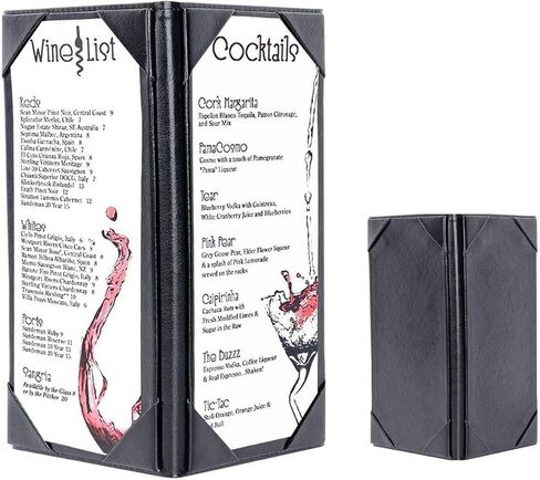 3 حزم حامل القائمة يغطي القائمة مطعم 4.25 × 11 بوصة حامل غطاء القائمة الجلدية 4.25 × 11 بوصة 3 وجهات النظر in Kuwait