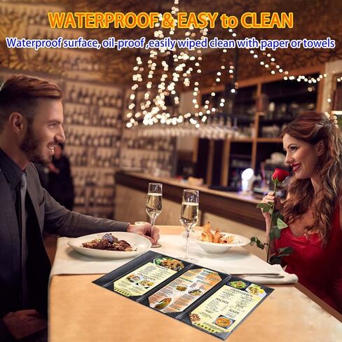 3 حزم حامل القائمة يغطي القائمة مطعم 4.25 × 11 بوصة حامل غطاء القائمة الجلدية 4.25 × 11 بوصة 3 وجهات النظر in Kuwait