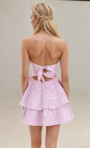 فساتين حفلات العودة للوطن من الساتان الجاكار 2025 متدرجة من ألين بدون حمالات لحفلات الكوكتيل الرسمية in Kuwait