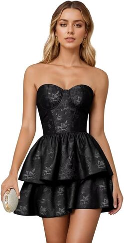 فساتين حفلات العودة للوطن من الساتان الجاكار 2025 متدرجة من ألين بدون حمالات لحفلات الكوكتيل الرسمية in Kuwait