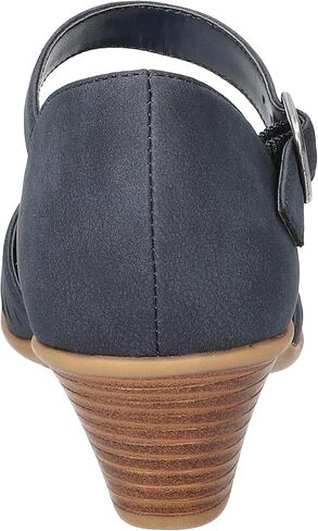 Easy Street Women's Justina Heeled Sandal, Navy, 9.5 Wide in Saudi Arabia