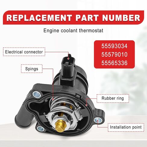 Engine Coolant Thermostat Housing Assembly & Water Inlet, Compatible with Chevy Cruze 2011-2016, Sonic 2012-2015, Bulck Encore 2013-2016, Replace OE# 55565336, 55579010, 55593034 in Saudi Arabia