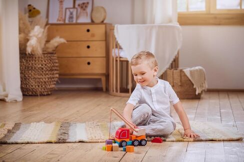 Wooden Crane Truck – Magnetic Construction Vehicle Playset for Toddlers Ages 18 Months+ – Montessori Toy for Fine Motor Skills, Creativity, and Imaginative Play in Saudi Arabia