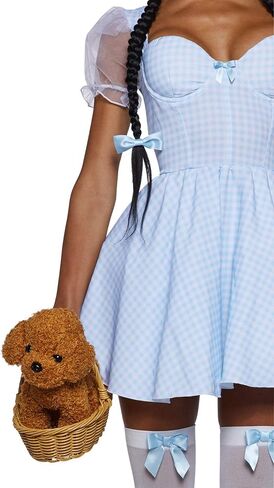 Dolls Kill Kansas Bound Costume Set by Trickz N’ Treatz – Women’s Gingham Mini Dress with Puff Sleeves & Flared Skirt in Saudi Arabia