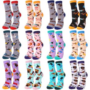 12 PCS Christmas Dachshund Dog Socks Casual Crew Socks Animal Cute Cartoon Socks Christmas Funny Gifts for Women Men in Saudi Arabia