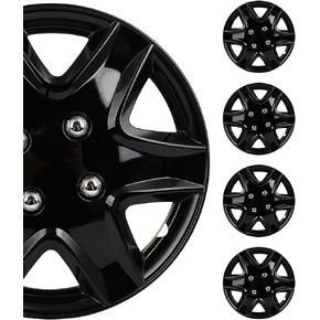 SCITOO 4-Piece 14-Inch Black hubcaps, universally Adaptable to Cars, Trucks, SUVs, Simple to Mount, Elegant Design, rustproof in Kuwait