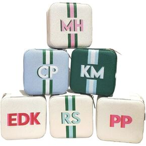 Shadow Monogram Travel Jewelry Case, Personalized Custom Printed Jewelry Box Organizer, Bridesmaid Gifts, Preppy y2k 90's gifts, Shadow Initial Travel Jewelry Organizer, Bridesmaid proposal in Saudi Arabia