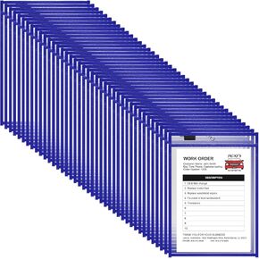 Nezyo 50 Pieces Dry Erase Pockets Plastic Job Ticket Holders Shop Holder Order Pockets Clear Sleeves Tickets Folders Plastic Sleeves for Paper Teacher Supplies for Classroom(Black,14 x 10 Inches) in Kuwait