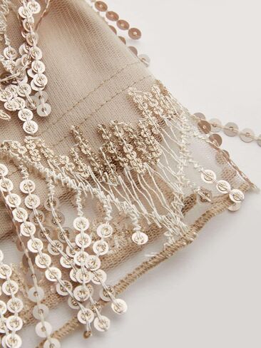 CIDER Sequins Square Neck Geometric Tassel Mini Dress in Saudi Arabia