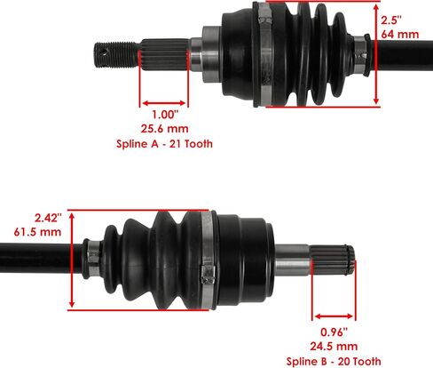 Caltric Front Right and Left Cv Joint Axles Compatible with Kawasaki Prairie 650 Kvf650 4X4 2002 2003 in Saudi Arabia