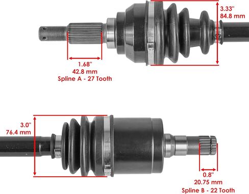 Caltric 2x AUC13791 Front CV Axle Compatible with John Deere Gator XUV UTV 865E 865M 835E 835M 835R 865R in Saudi Arabia