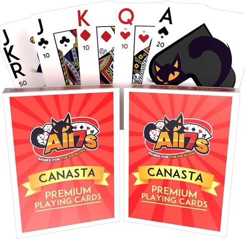 مجموعة ألعاب Canasta Deluxe - لعبة البطاقات الكلاسيكية للبالغين والأسرة ، وهي هدية مثالية للمتعة الحنين إلى لاعبين أو أكثر in Kuwait