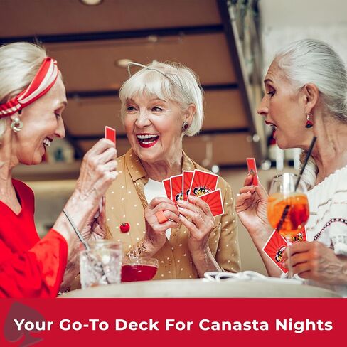 مجموعة ألعاب Canasta Deluxe - لعبة البطاقات الكلاسيكية للبالغين والأسرة ، وهي هدية مثالية للمتعة الحنين إلى لاعبين أو أكثر in Kuwait