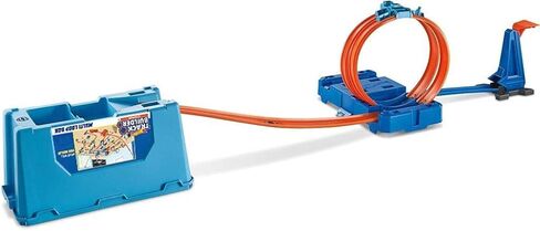 مجموعة مسار سيارة Hot Wheels ، مسار Builder Multi Loop Box Playset & 1:64 Scale Car ، 10 أقدام من المكونات والموصلات لإنشاء عمليات التصميم والتخزين in Saudi Arabia
