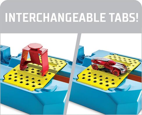 مجموعة مسار سيارة Hot Wheels ، مسار Builder Multi Loop Box Playset & 1:64 Scale Car ، 10 أقدام من المكونات والموصلات لإنشاء عمليات التصميم والتخزين in Saudi Arabia