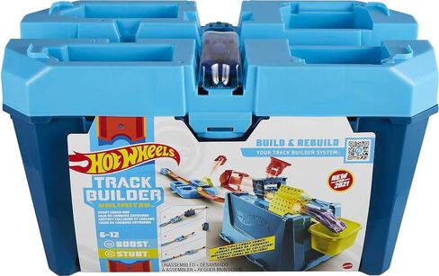 مجموعة مسار سيارة Hot Wheels ، مسار Builder Multi Loop Box Playset & 1:64 Scale Car ، 10 أقدام من المكونات والموصلات لإنشاء عمليات التصميم والتخزين in Saudi Arabia