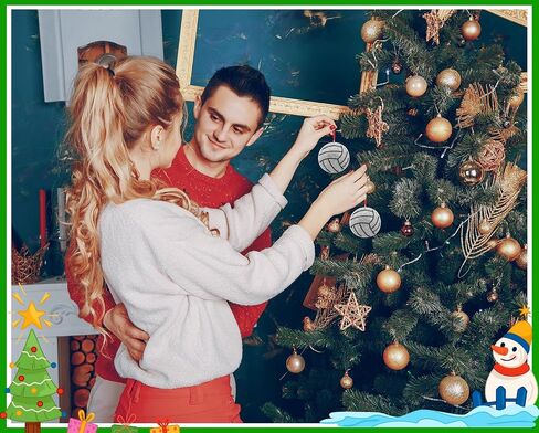 Volleyball Ornaments for Christmas Tree Decorations - Volleyball Christmas Ornament 2025 - Sport Ornament Volleyball Gifts for Teen Girls Player Coach Boy Women Kids Boy Volleyball Teams in Kuwait