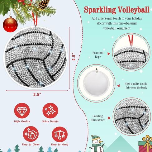 Volleyball Ornaments for Christmas Tree Decorations - Volleyball Christmas Ornament 2025 - Sport Ornament Volleyball Gifts for Teen Girls Player Coach Boy Women Kids Boy Volleyball Teams in Kuwait